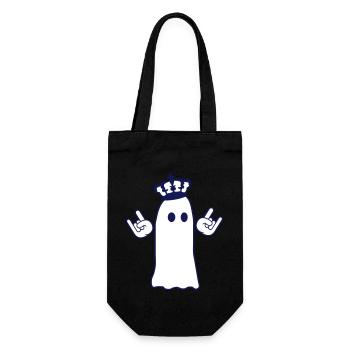 Süßer Metal Halloween Geist König Krone Gespenst - Geschenkbeutel für Flaschen - Schwarz - Vorne