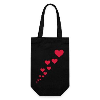 Valentin Herz Liebe - Geschenkbeutel für Flaschen - Schwarz - Vorne