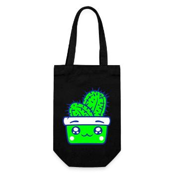 Cher Cactus Cactus Kawaii Visage Mignon Épineux - Sac à bouteille - noir - Devant