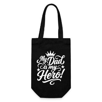 Best Dad Hero Saying Father's Day - Gift Bag for Bottles - black - Front