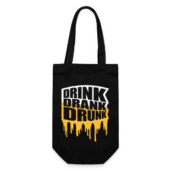 drink drank drunk Zitat - Geschenkbeutel für Flaschen - Schwarz - Vorne