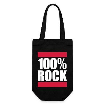 100 % Prozent Rock Heavy Metal Musik Text Logo Fun - Geschenkbeutel für Flaschen - Schwarz - Vorne