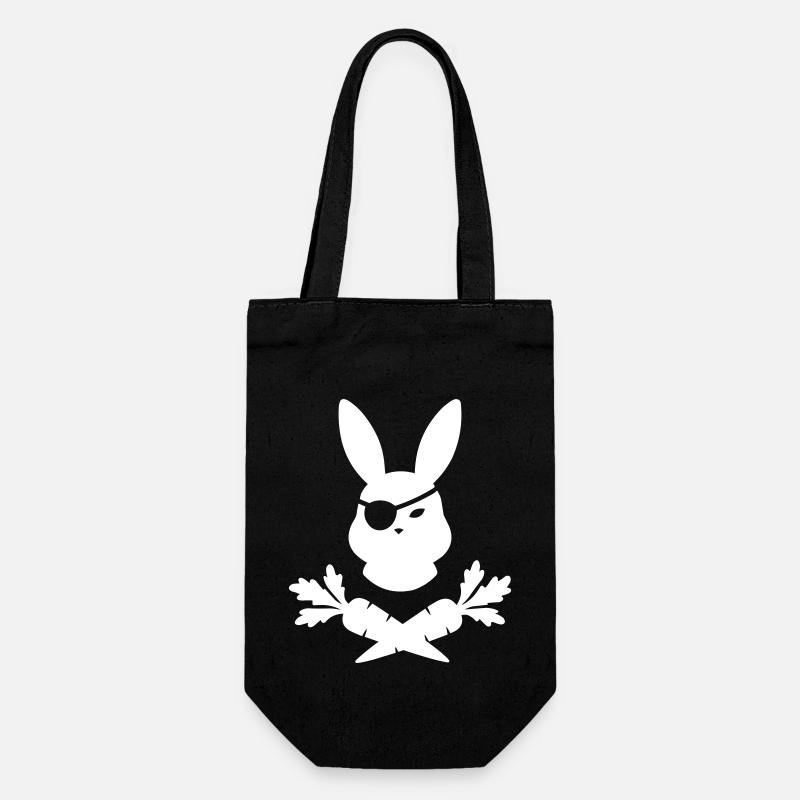 hase pirat - Geschenkbeutel für Flaschen - Schwarz