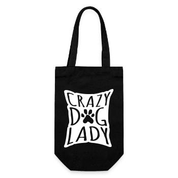 crazy dog lady quote - Gift Bag for Bottles - black - Front