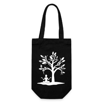 Méditation Sous l’arbre Forêt Transe Femme Médite - Sac à bouteille - noir - Devant