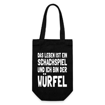 Ich bin der Würfel - Geschenkbeutel für Flaschen - Schwarz - Vorne