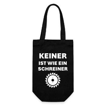 Keiner ist wie ein Schreiner - Geschenkbeutel für Flaschen - Schwarz - Vorne