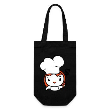 Oiseau Chef Chapeau Canard Délicieux Faim Nourriture Mignon - Sac à bouteille - noir - Devant