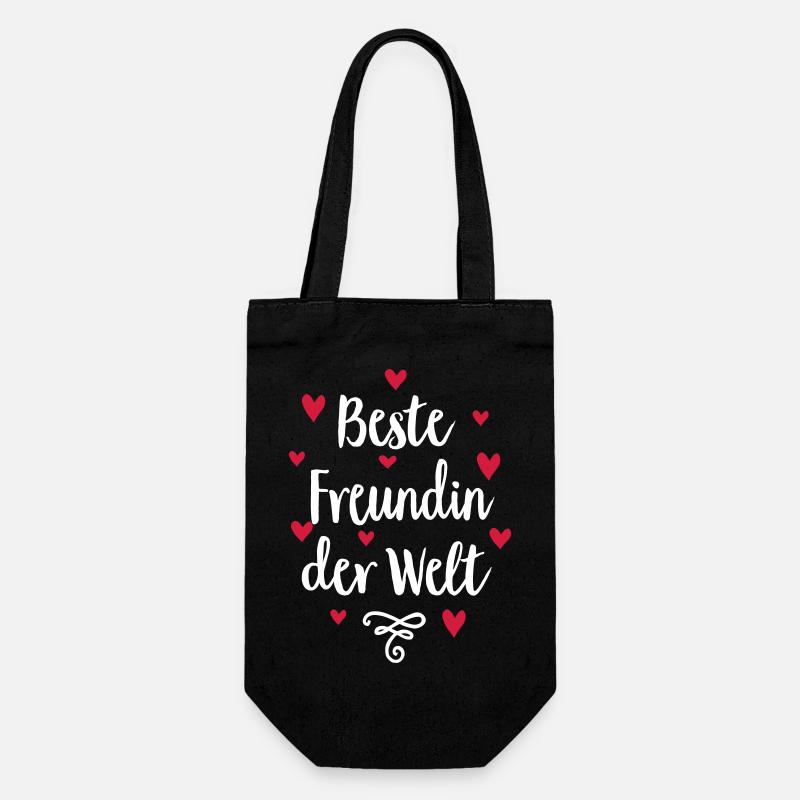 Beste Freundin der Welt - Geschenkbeutel für Flaschen - Schwarz