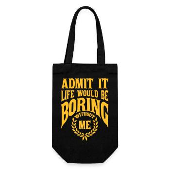 boring life without me - Geschenkbeutel für Flaschen - Schwarz - Vorne