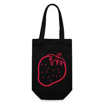 outline of a strawberry cool fruit - Gift Bag for Bottles - black - Front