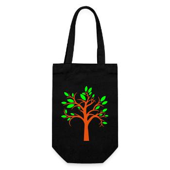 arbre belles feuilles nature forêt arbre silhouette - Sac à bouteille - noir - Devant