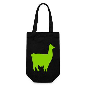 lama silhouette - Geschenkbeutel für Flaschen - Schwarz - Vorne