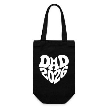 Dad 2026 Heart Shape Father Baby Heart Shape Dad 2026 - Gift Bag for Bottles - black - Front