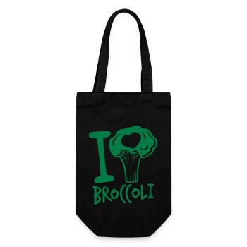 coeur j'aime le brocoli texte aime les vitamines saines ge - Sac à bouteille - noir - Devant