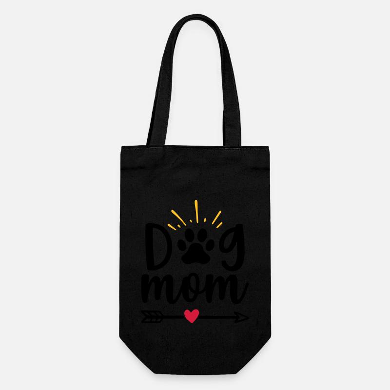 Dog mom - Gift Bag for Bottles - black