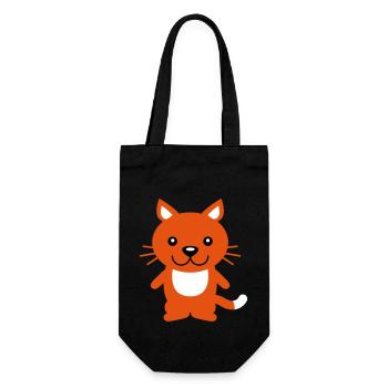 Pretty Cat Looking Happy Cheerful Smiling - Gift Bag for Bottles - black - Front