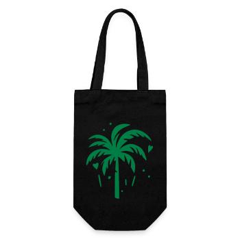 Palme mit Herzen - Geschenkbeutel für Flaschen - Schwarz - Vorne