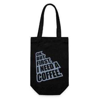 Fist I need Coffee - Geschenkbeutel für Flaschen - Schwarz - Vorne