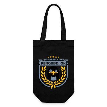 J’aime juste les pingouins - Sac à bouteille - noir - Devant