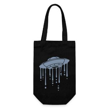 UFO Graffiti Tropfen Schleim - Geschenkbeutel für Flaschen - Schwarz - Vorne