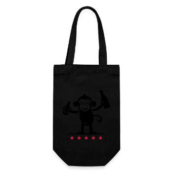 Bière de singe de fête - Sac à bouteille - noir - Devant