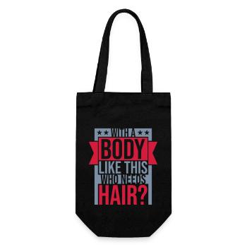 Qui a besoin de cheveux en disant - Sac à bouteille - noir - Devant