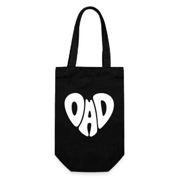 Papa Coeur Forme Papa Coeur Cadeau de Fête des Pères - Sac à bouteille - noir - Devant