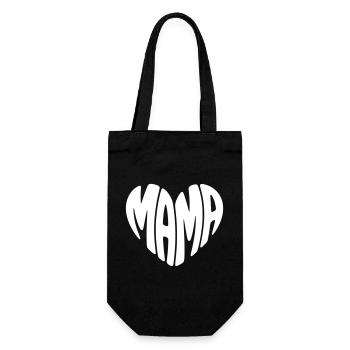 Mom Heart Shape Mother Heart Shape Mother's Day Gift - Gift Bag for Bottles - black - Front
