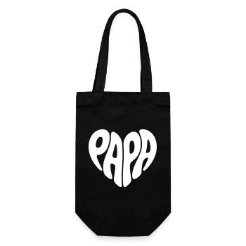 Papa Herz Form Vater Herzform Vatertag Geschenk - Geschenkbeutel für Flaschen - Schwarz - Vorne