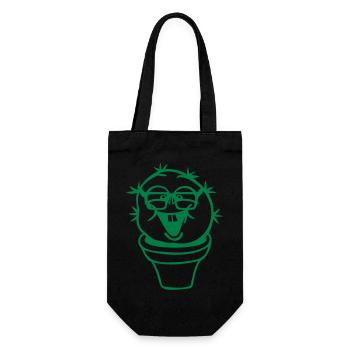 Cactus Nerd Face Prickly Horn-rimmed Glasses Cool Geek - Gift Bag for Bottles - black - Front