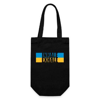 inhale exhale yoga quote - Gift Bag for Bottles - black - Front