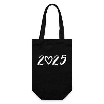 2025 Herz - Geschenkbeutel für Flaschen - Schwarz - Vorne