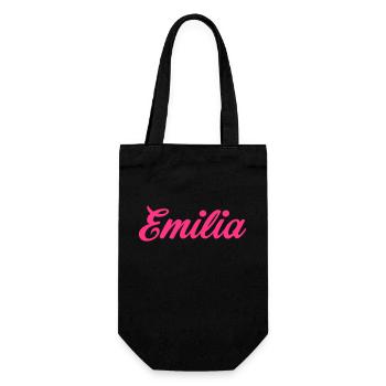 Emilia Spruch Geschenk - Geschenkbeutel für Flaschen - Schwarz - Vorne