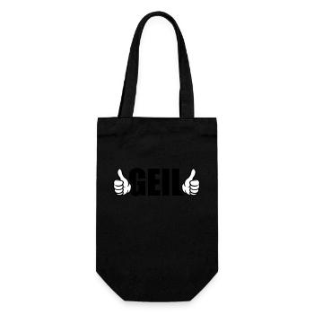 Geil Daumen Hoch - Geschenkbeutel für Flaschen - Schwarz - Vorne