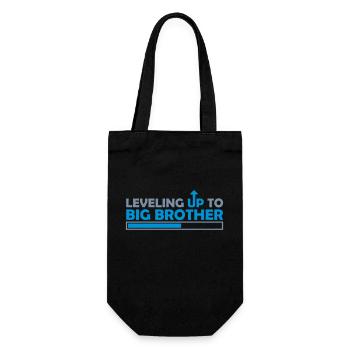 Leveling up big brother - Geschenkbeutel für Flaschen - Schwarz - Vorne