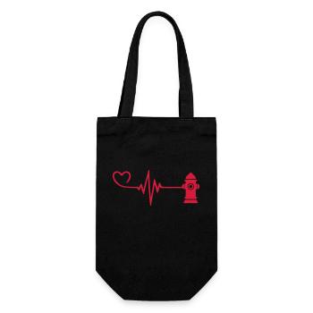 Hydrant Pulse Heart Love - Gift Bag for Bottles - black - Front