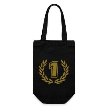 Lorbeerkranz (Sieger) 02 - Geschenkbeutel für Flaschen - Schwarz - Vorne