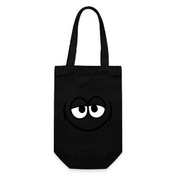 cool grinsen laecheln froh augen mund gesicht lust - Geschenkbeutel für Flaschen - Schwarz - Vorne