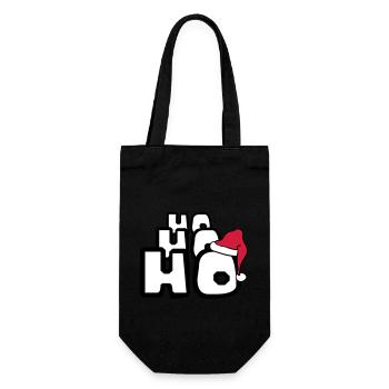 Santa ho ho ho christmas nikolaus weihnac - Gift Bag for Bottles - black - Front