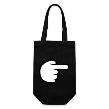 hand comic cartoon zeigen zeigefinger weg rechts l - Geschenkbeutel für Flaschen - Schwarz - Vorne