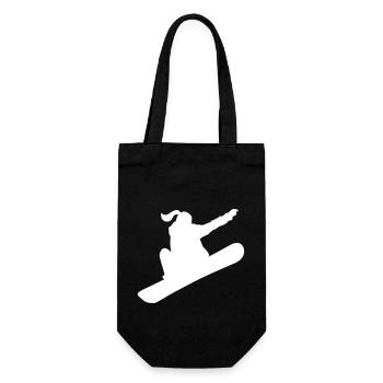 Snowboard girl - white! - Gift Bag for Bottles - black - Front