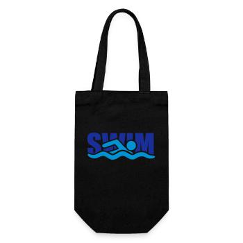 swim logo design schwimmen piktogramm baden schwim - Geschenkbeutel für Flaschen - Schwarz - Vorne
