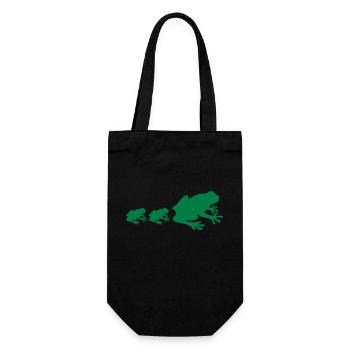 3 frog family 2 children papa mama father's day courage - Gift Bag for Bottles - black - Front