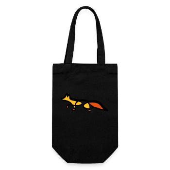 Fox - Line Art - Choose your colour - Geschenkbeutel für Flaschen - Schwarz - Vorne