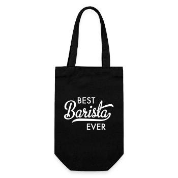 Best Barista ever - Geschenkbeutel für Flaschen - Schwarz - Vorne
