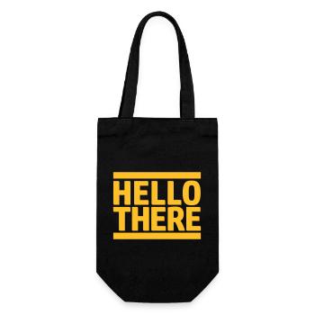 Gelb Hello There - Geschenkbeutel für Flaschen - Schwarz - Vorne