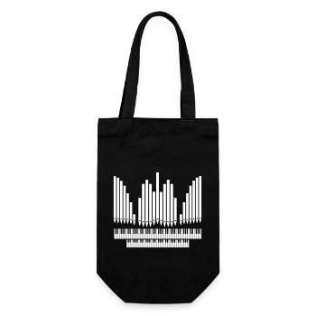 Organ with keyboard design - Gift Bag for Bottles - black - Front