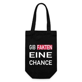 Gib Fakten eine Chance - Geschenkbeutel für Flaschen - Schwarz - Vorne