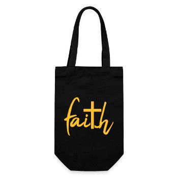 Faith Faith Cross - Gift Bag for Bottles - black - Front